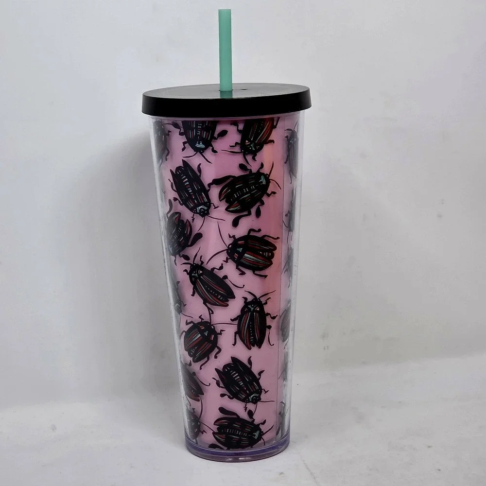 Starbucks Pink Beetle 24oz Tumbler Cold Cup Venti RARE